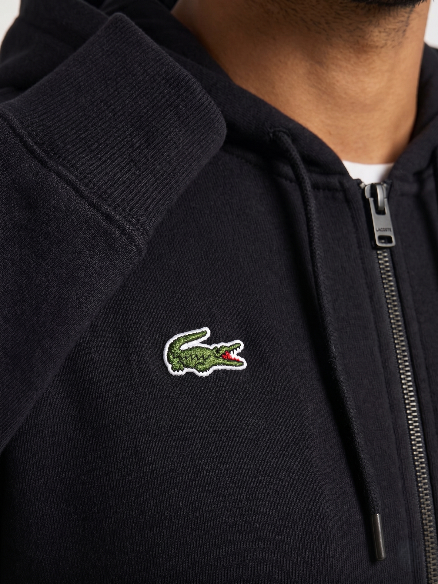 Lacoste "Essentials" Sport Black Zip Hoodie
