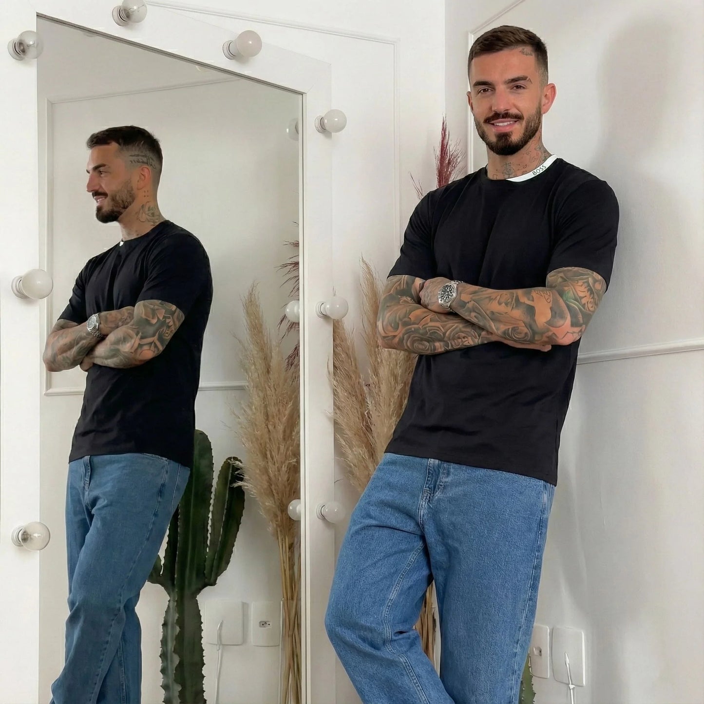 Franela Boss "Contrast Collar"