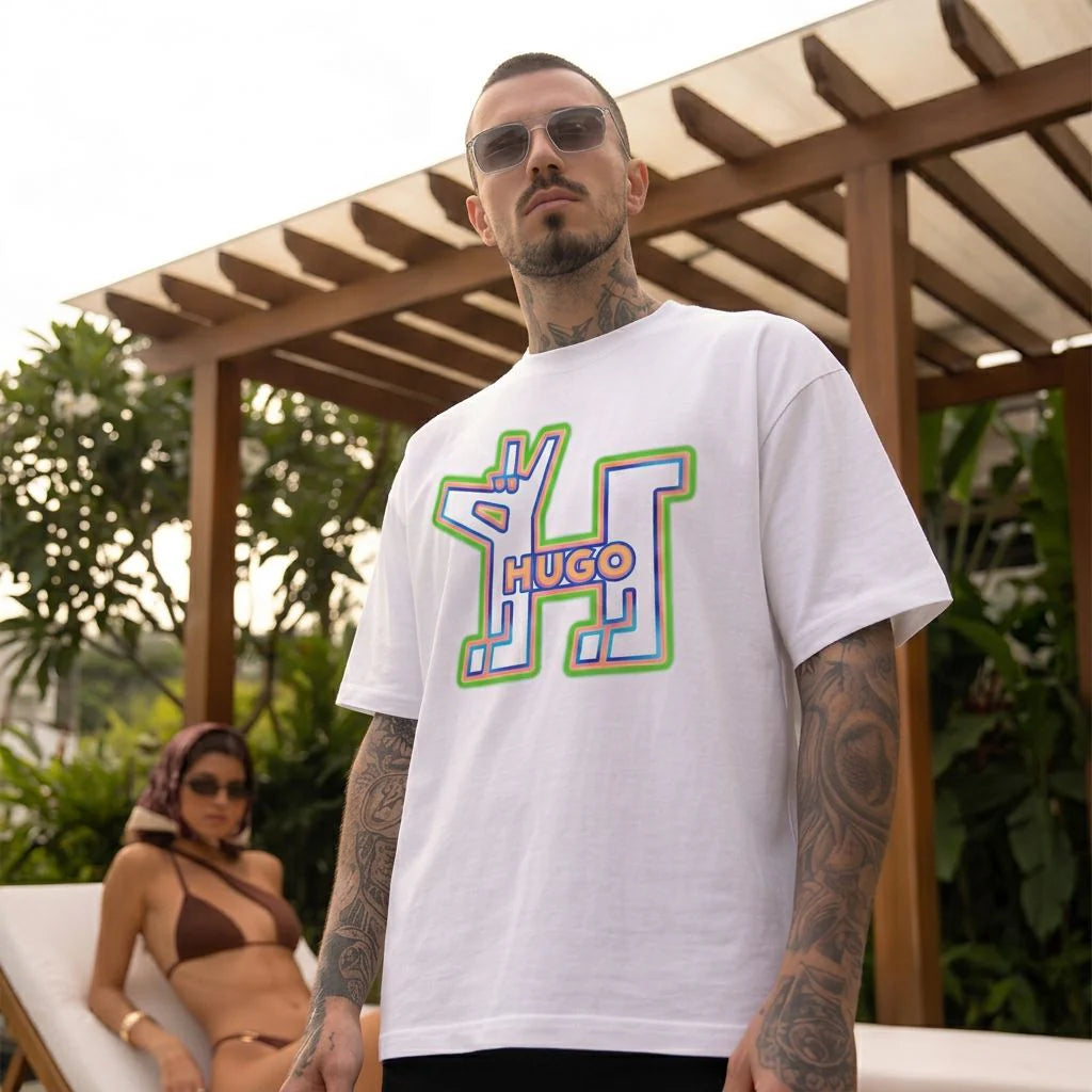 HUGO: T-Shirt "Neon Pop" Relaxed Fit