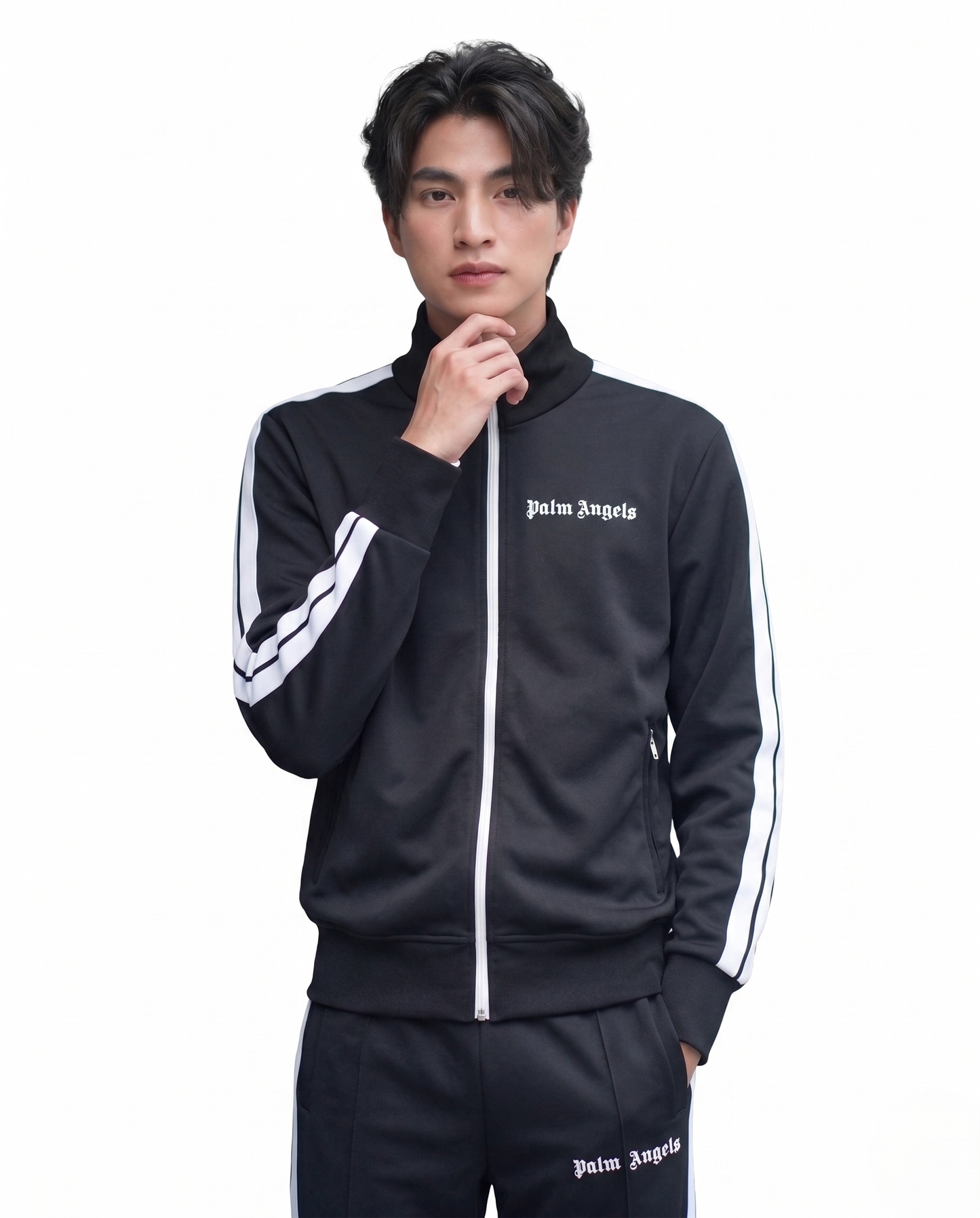 Palm Angels - Chaqueta de Chándal Classic Track con Bandas Blancas