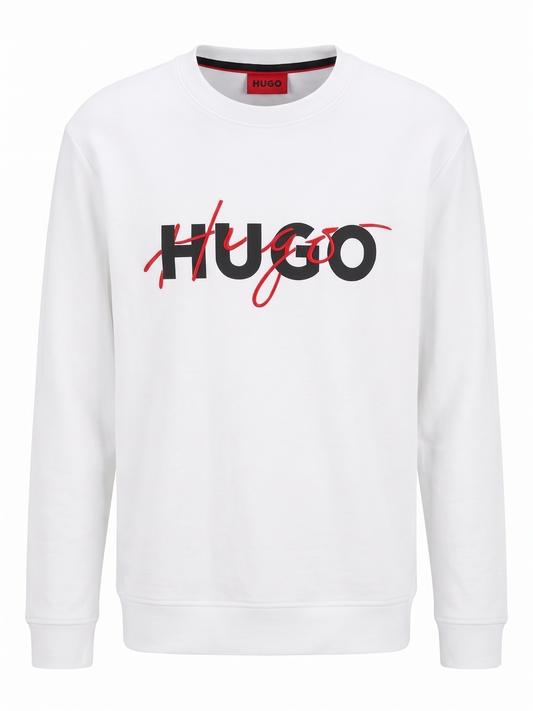 HUGO "Diragol" White Signature Sweatshirt