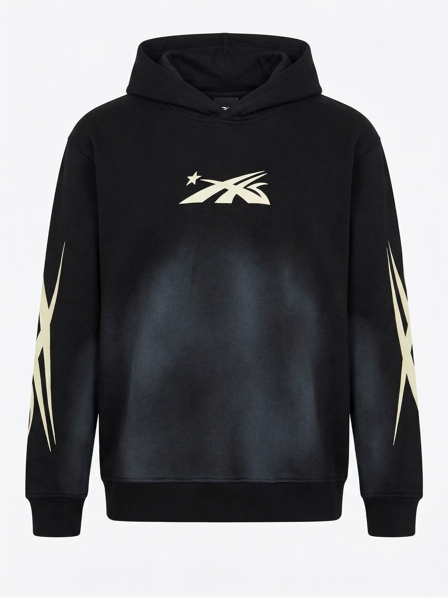 Hellstar "Flare Star" Black Sun-Faded Hoodie