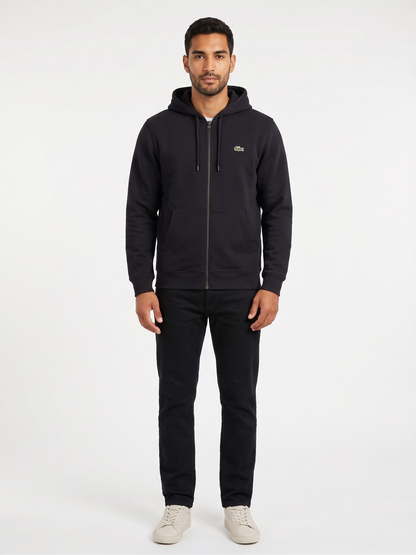 Lacoste "Essentials" Sport Black Zip Hoodie