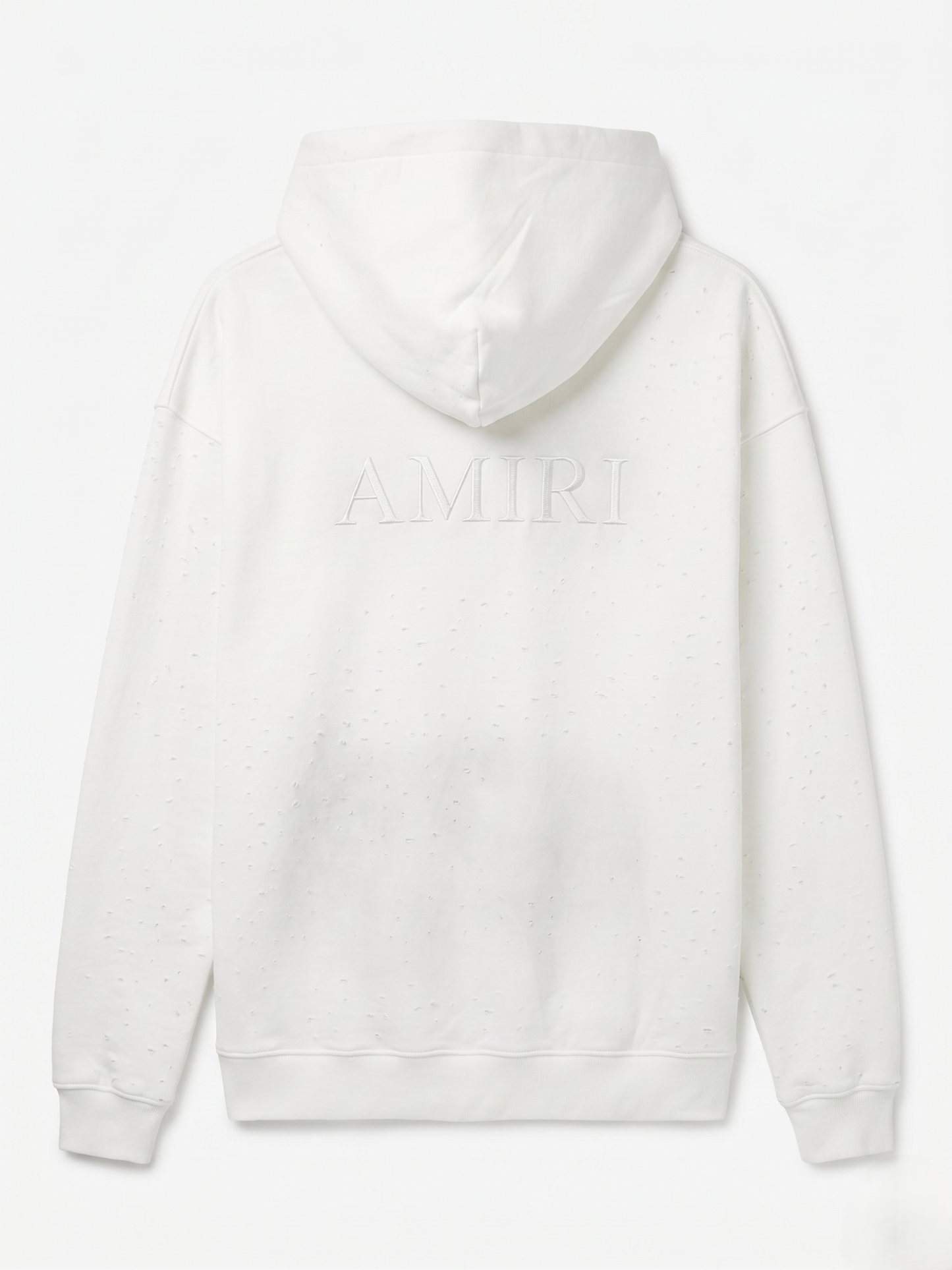 Amiri "Core Logo" Shotgun Distress White Hoodie
