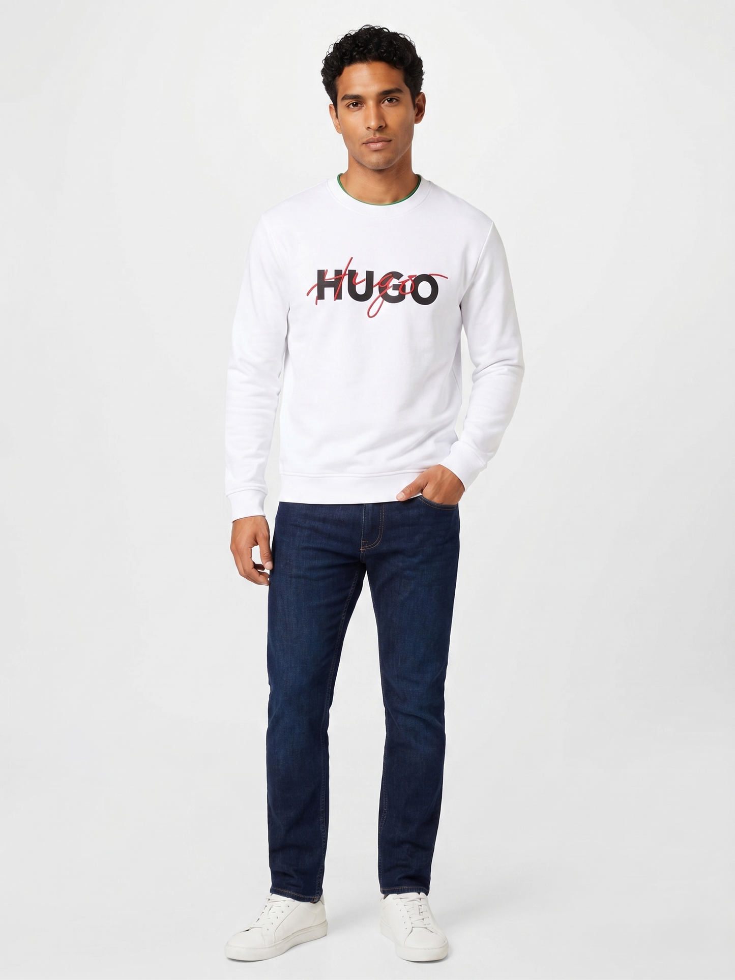 HUGO "Diragol" White Signature Sweatshirt