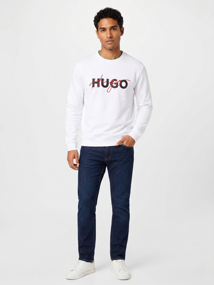 HUGO "Diragol" White Signature Sweatshirt
