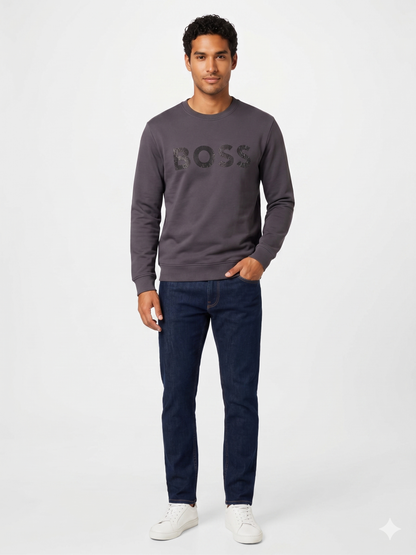 BOSS "Starlight" Grey Monogram Crewneck