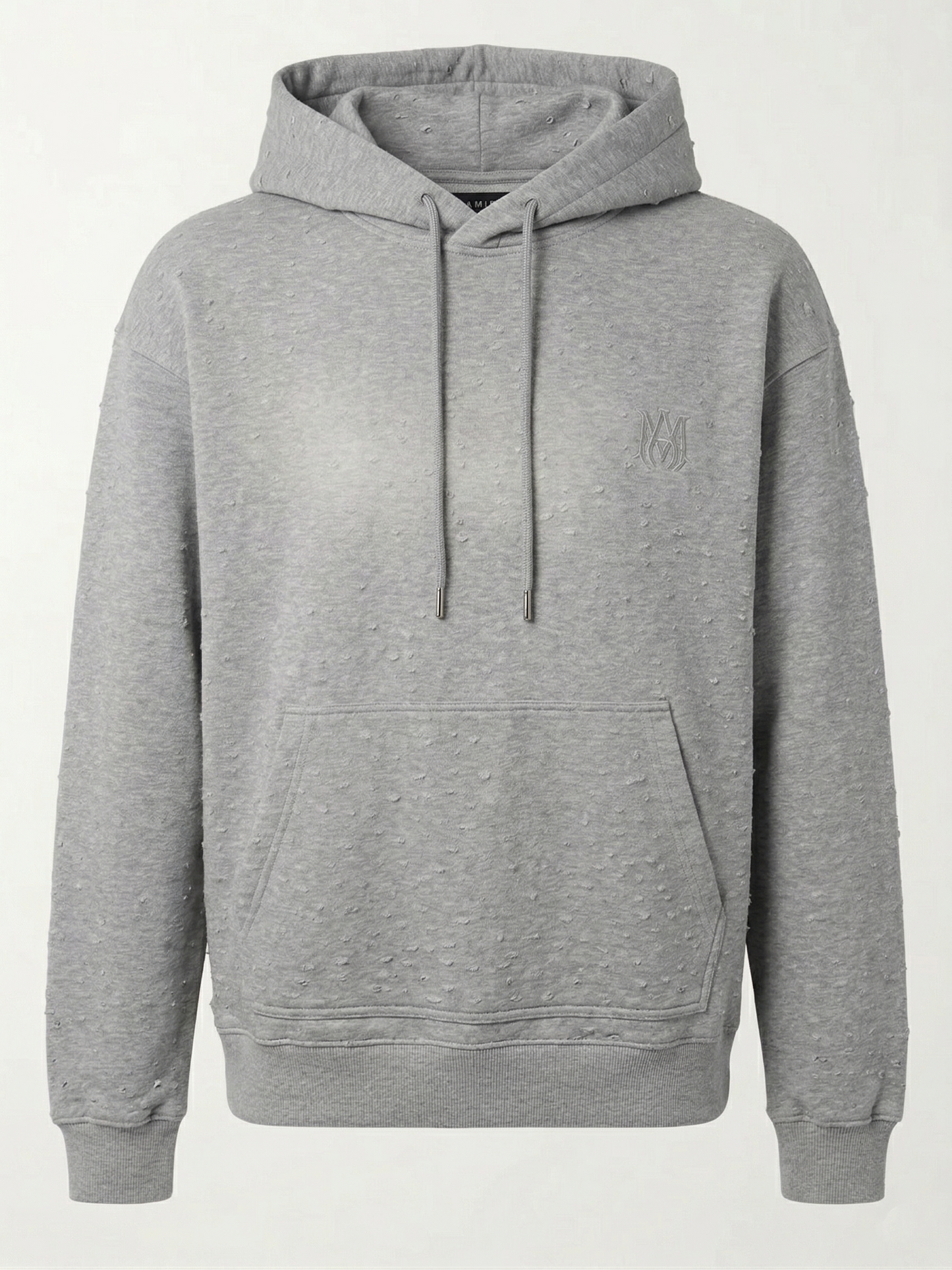 Amiri "Core Logo" Shotgun Distress White Hoodie