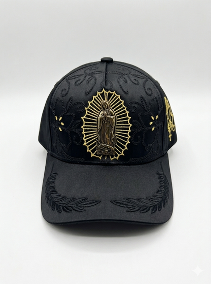 Gorra Premium "Manto Sagrado" - Edición Virgen de Guadalupe Oro y Blanco