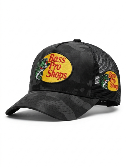 Camionero Bass Pro Shops - Camuflaje blanco y negro