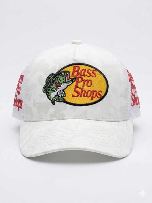 Camionero Bass Pro Shops - Camuflaje blanco y negro