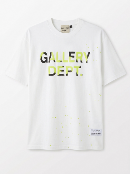 Gallery Dept. Neon Brushstroke Graphic Tee – White
