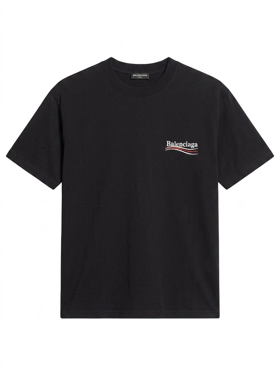 Balenciaga Political Campaign Graphic Tee – Black