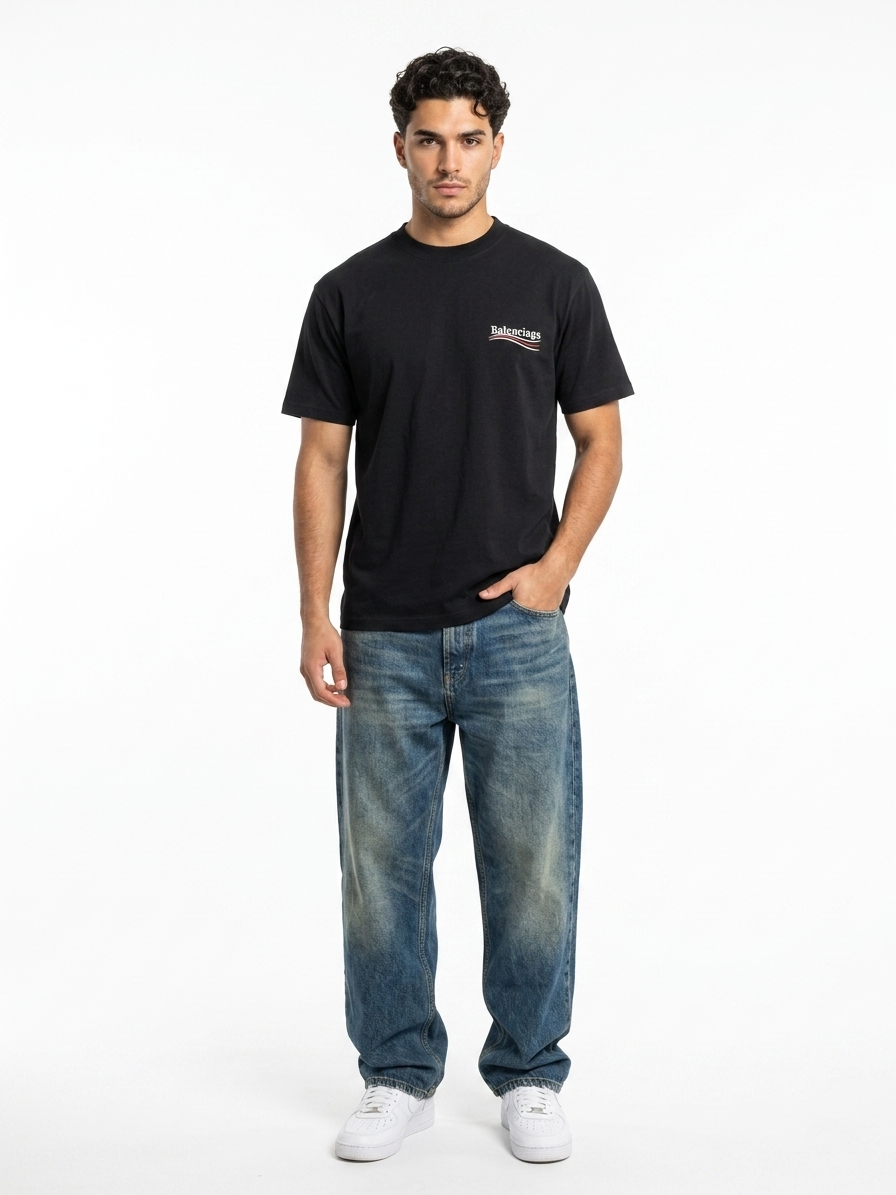 Balenciaga Political Campaign Graphic Tee – Black