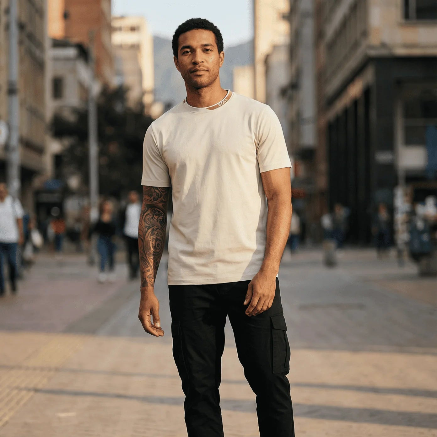 Franela Boss "Contrast Collar"